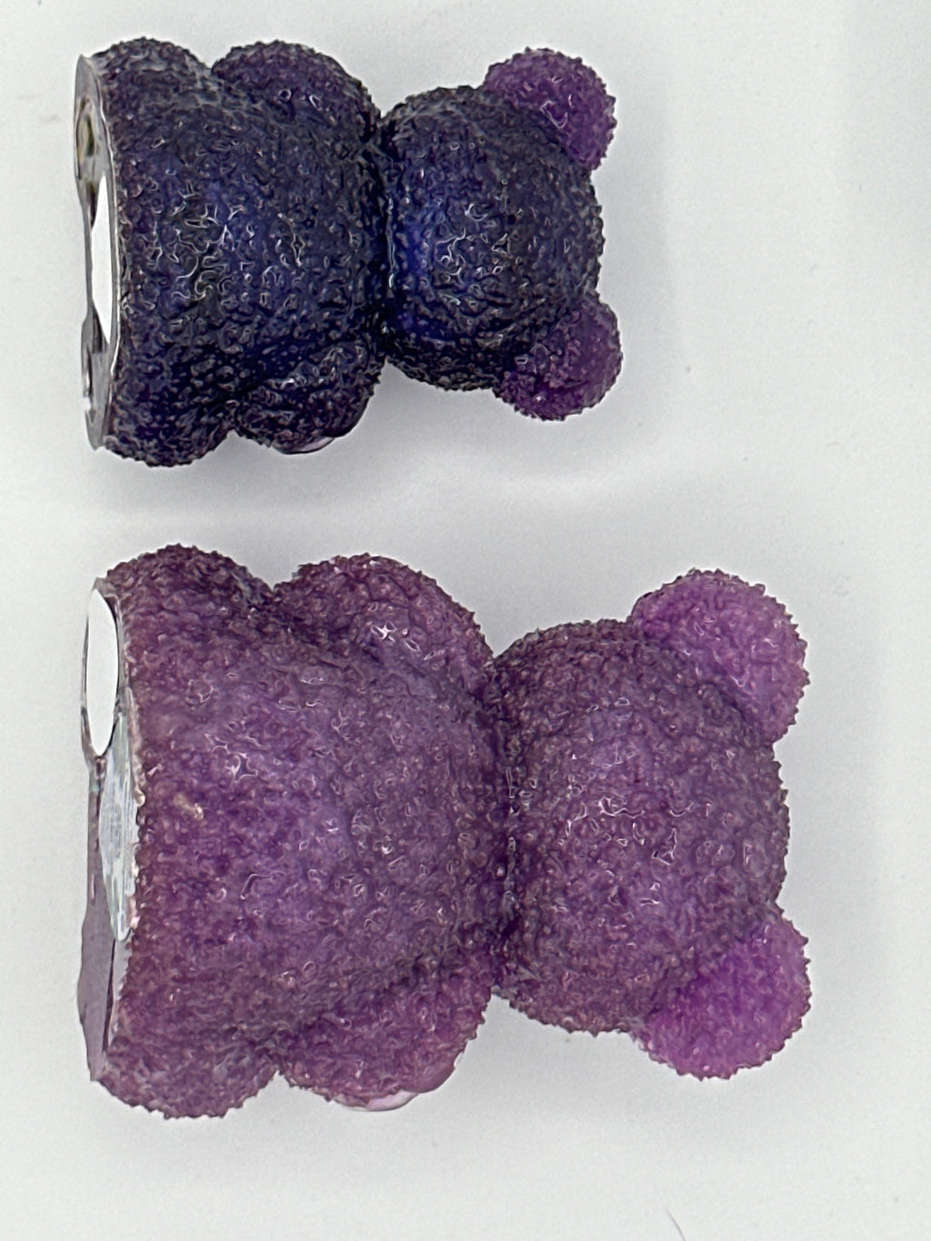 Bear Friends with roses, Set of 2 / purple