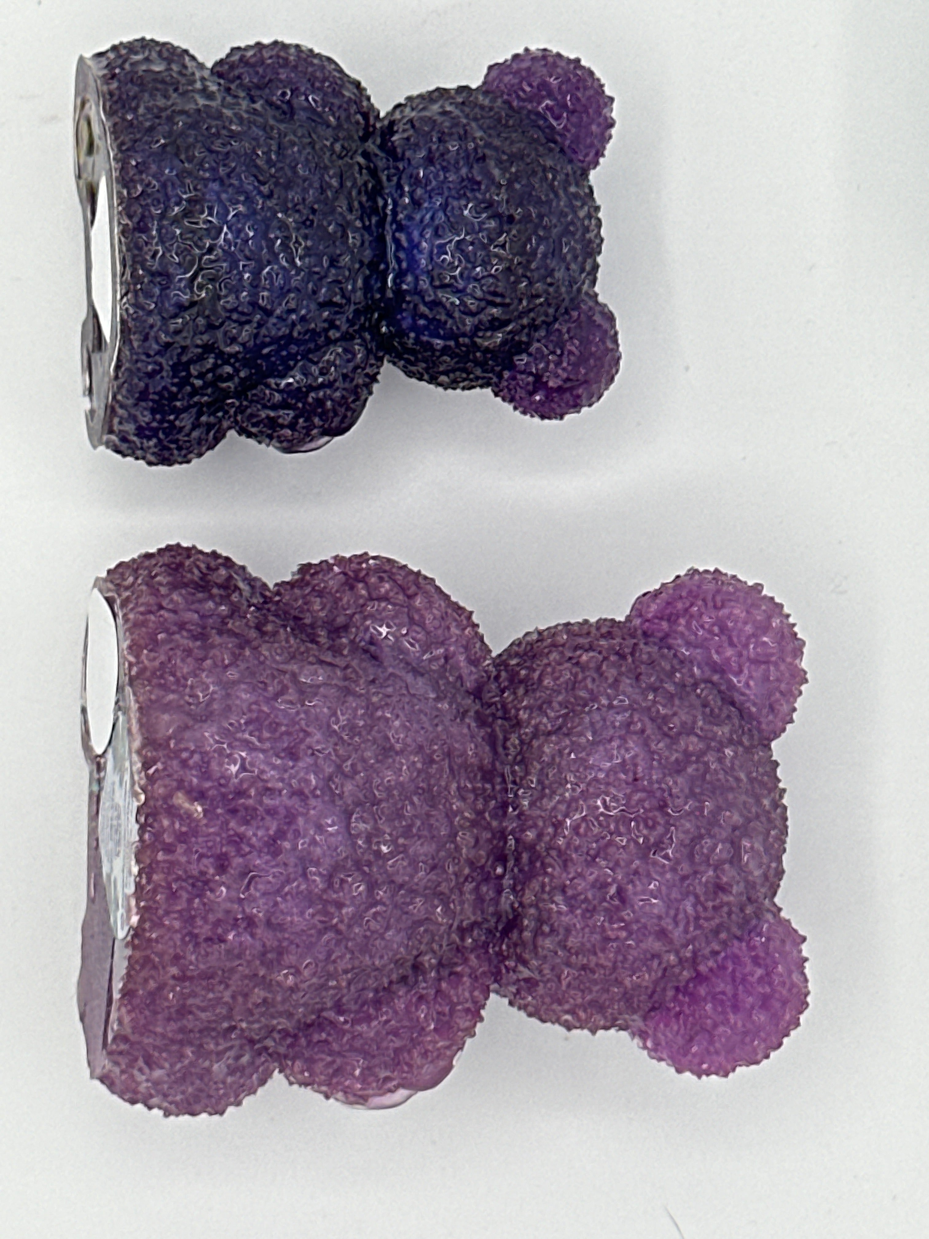 Bear Friends with roses, Set of 2 / purple