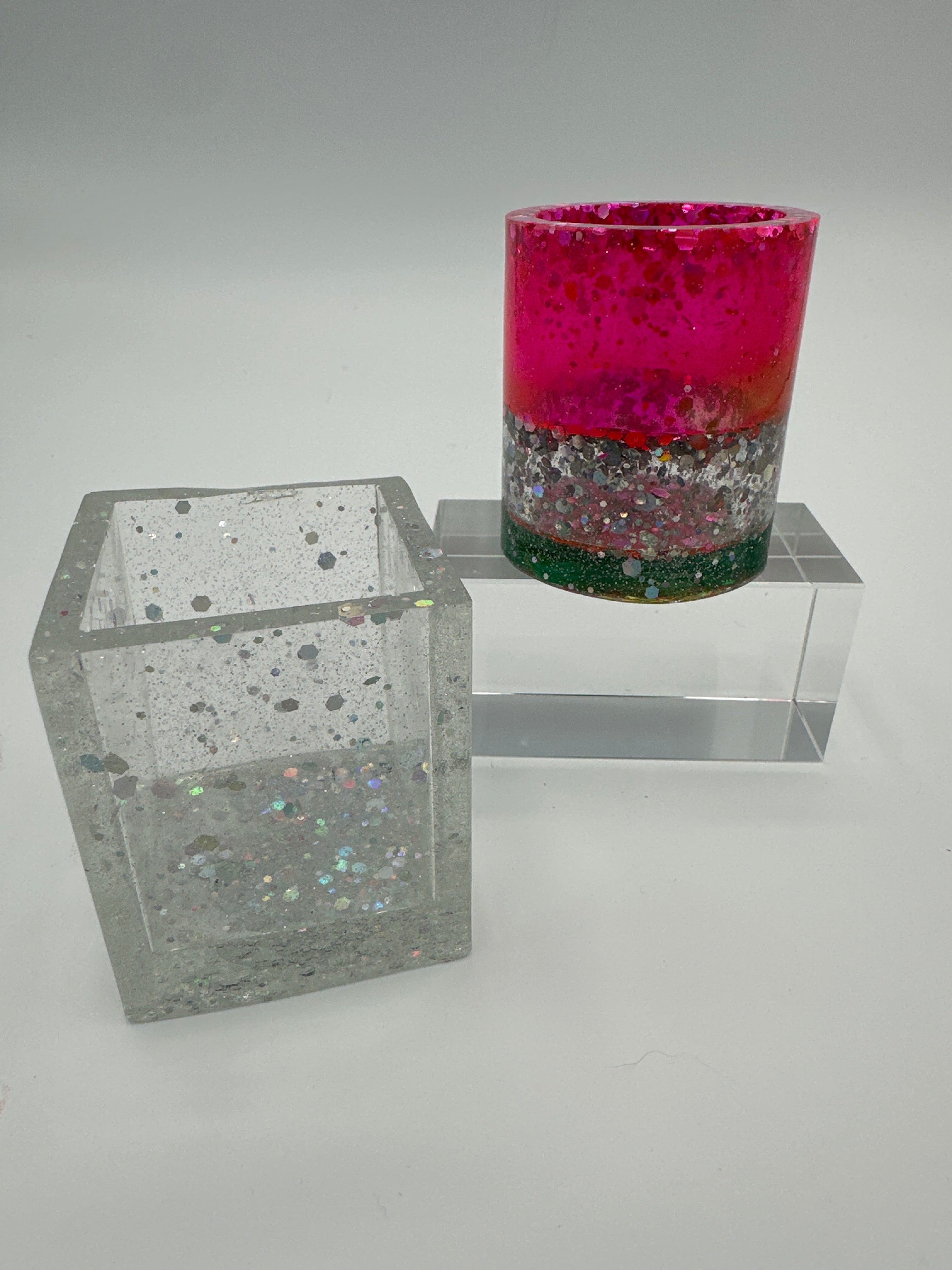 Small containers/ for paperclips etc. / set of 2 / combined weight is 4.9 ounces/item 330