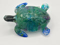 Sea turtle medium 6 inches long/color aqua/Sea shells/ weight 8.9 ounces /item 189