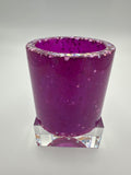 Round cup/pencil holder/purple/chunky glitter weight is 6.9 ounces item 80