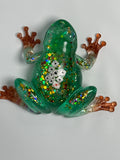 Frog Fancy / green / playing cards / painted eyes. Item 252