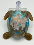 Sea turtle medium 6 inches long/color aqua/fish / weight 10.5 ounces /item 303