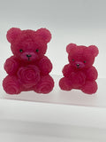 Bears with ribbon roses. Larger pink is 3” smaller pink is 2.25” Item 139and Item 146