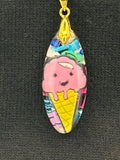 Pendant / 2 inch / glitter/ ice cream cone 

item 19

measures  2 “ by  1”