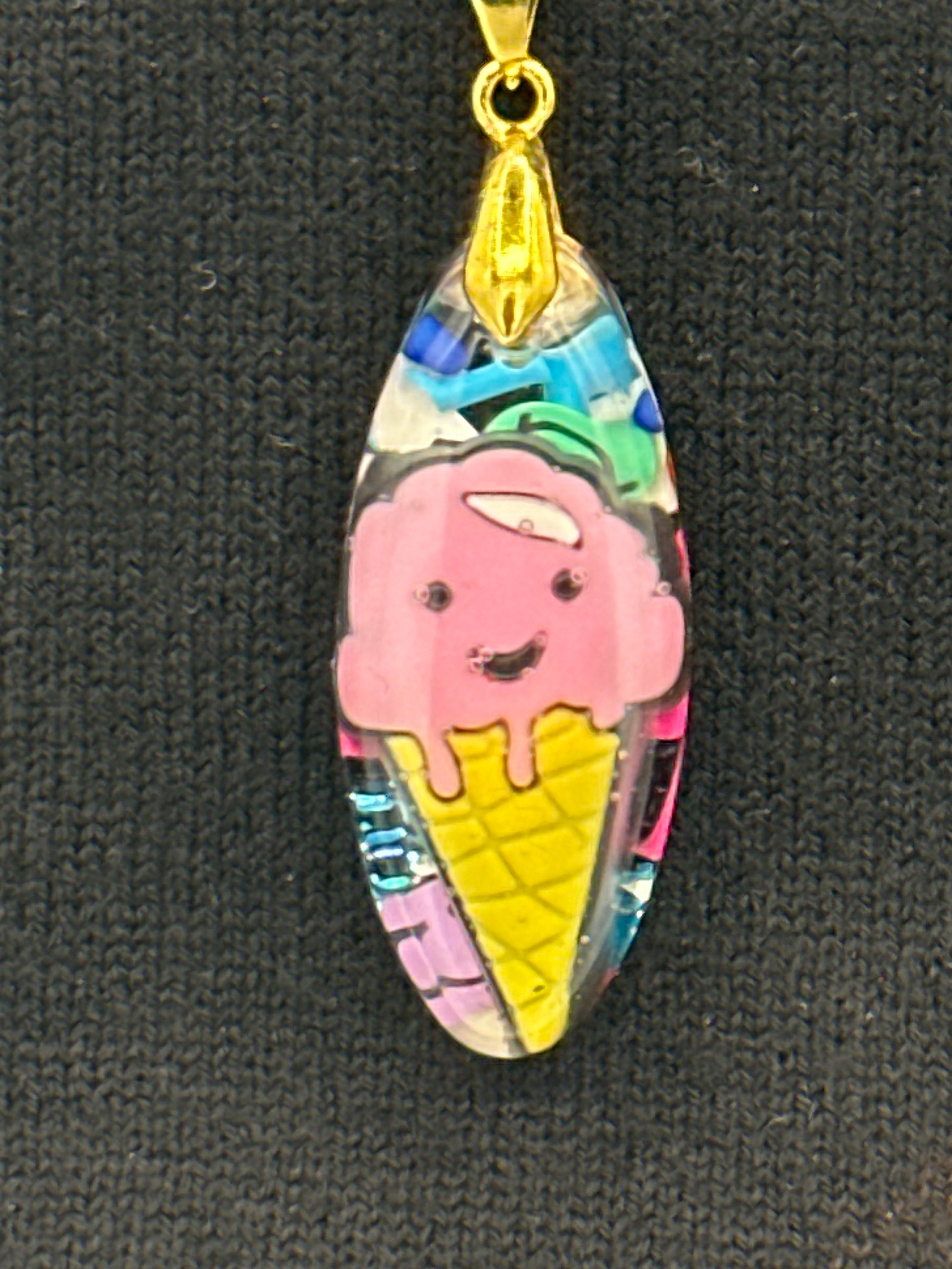 Pendant / 2 inch / glitter/ ice cream cone 

item 19

measures  2 “ by  1”