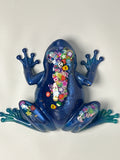 Frog Fancy blue with confetti/ Positive VIBES on underbelly. Item 52