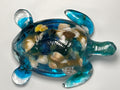 Sea Turtle blue/ 6 inch /sea shell/ fish head. Item 1