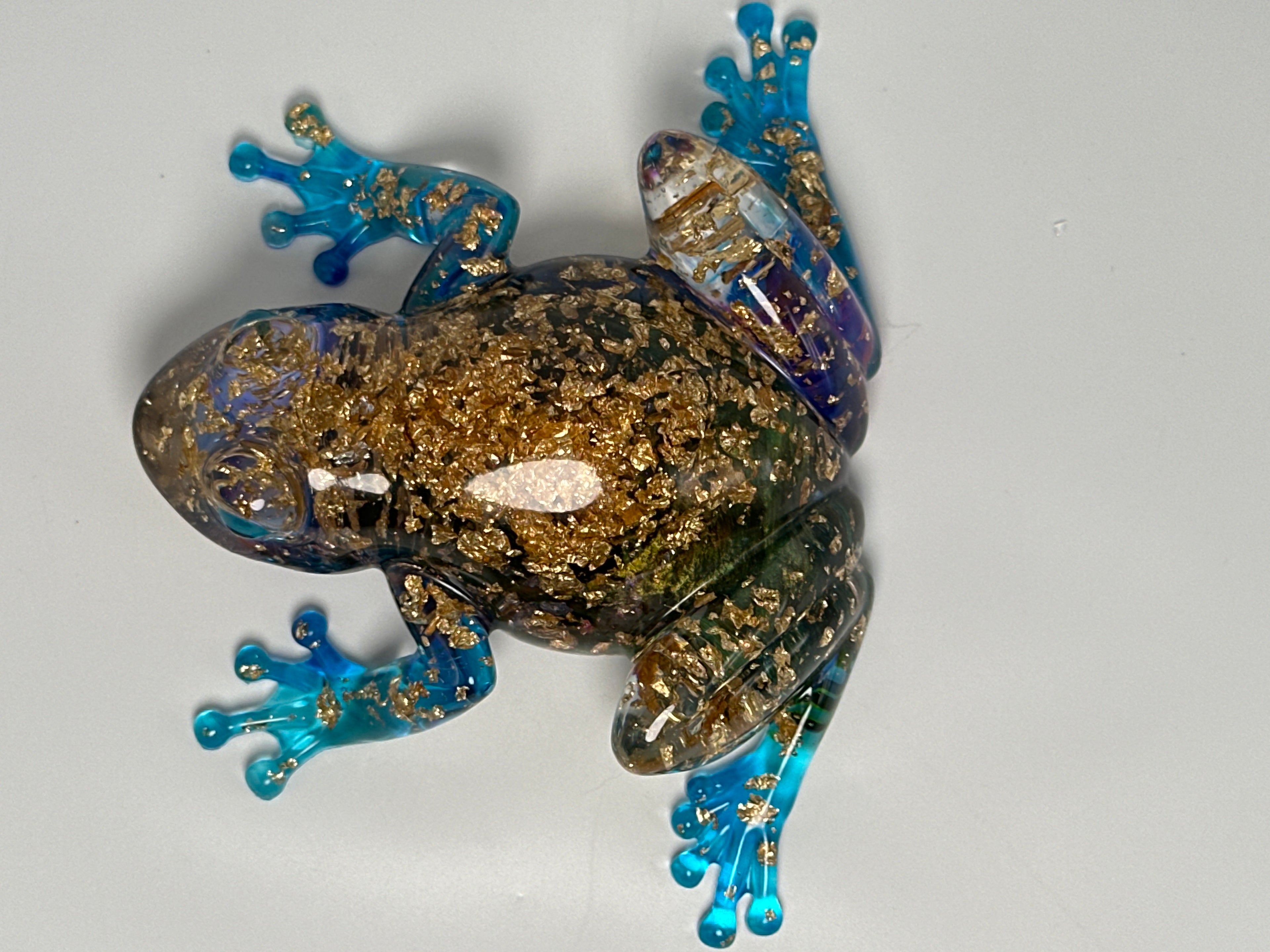 Frog Fancy / teal / gold fleck. Item 61