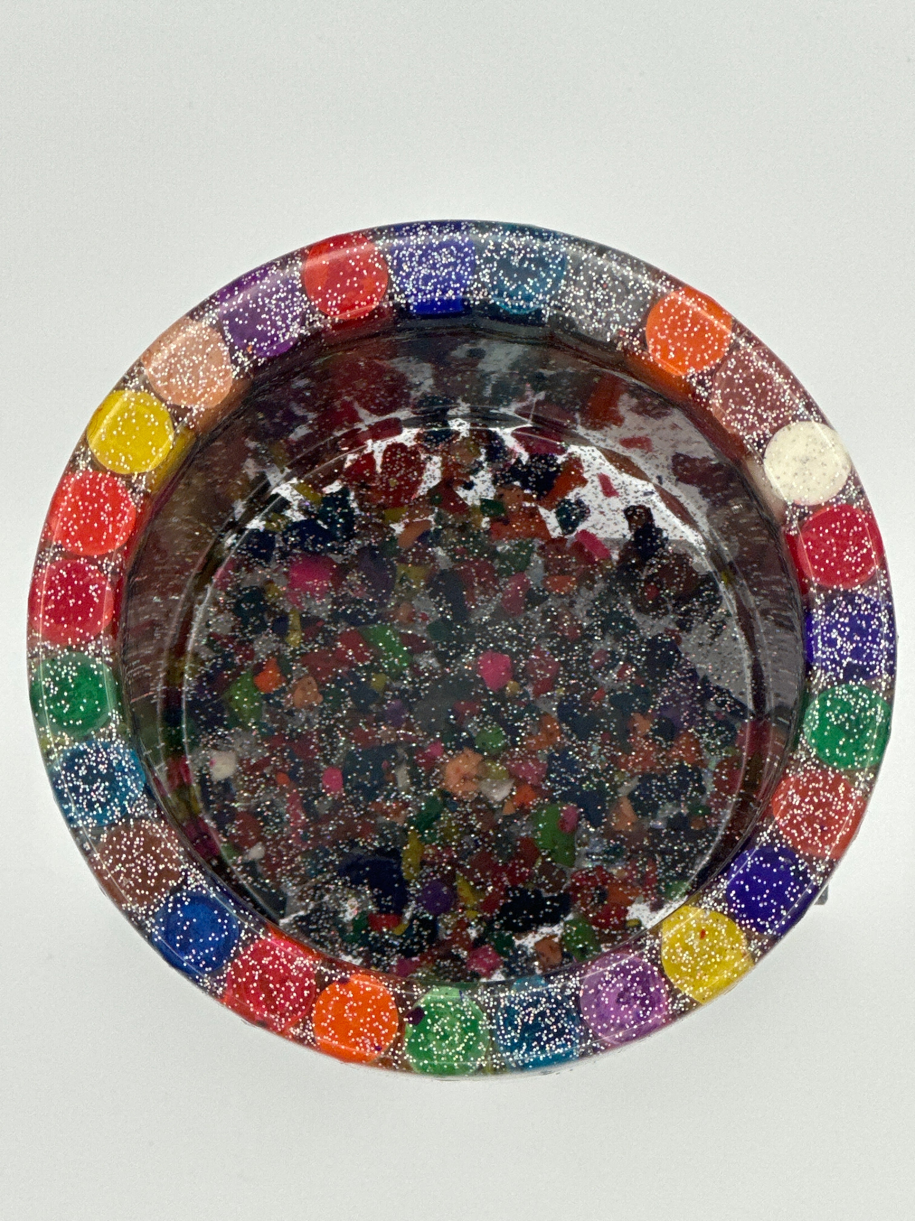 Crayon holder/multicolored/silver fine glitter/ weight 7.4ounces/item 74