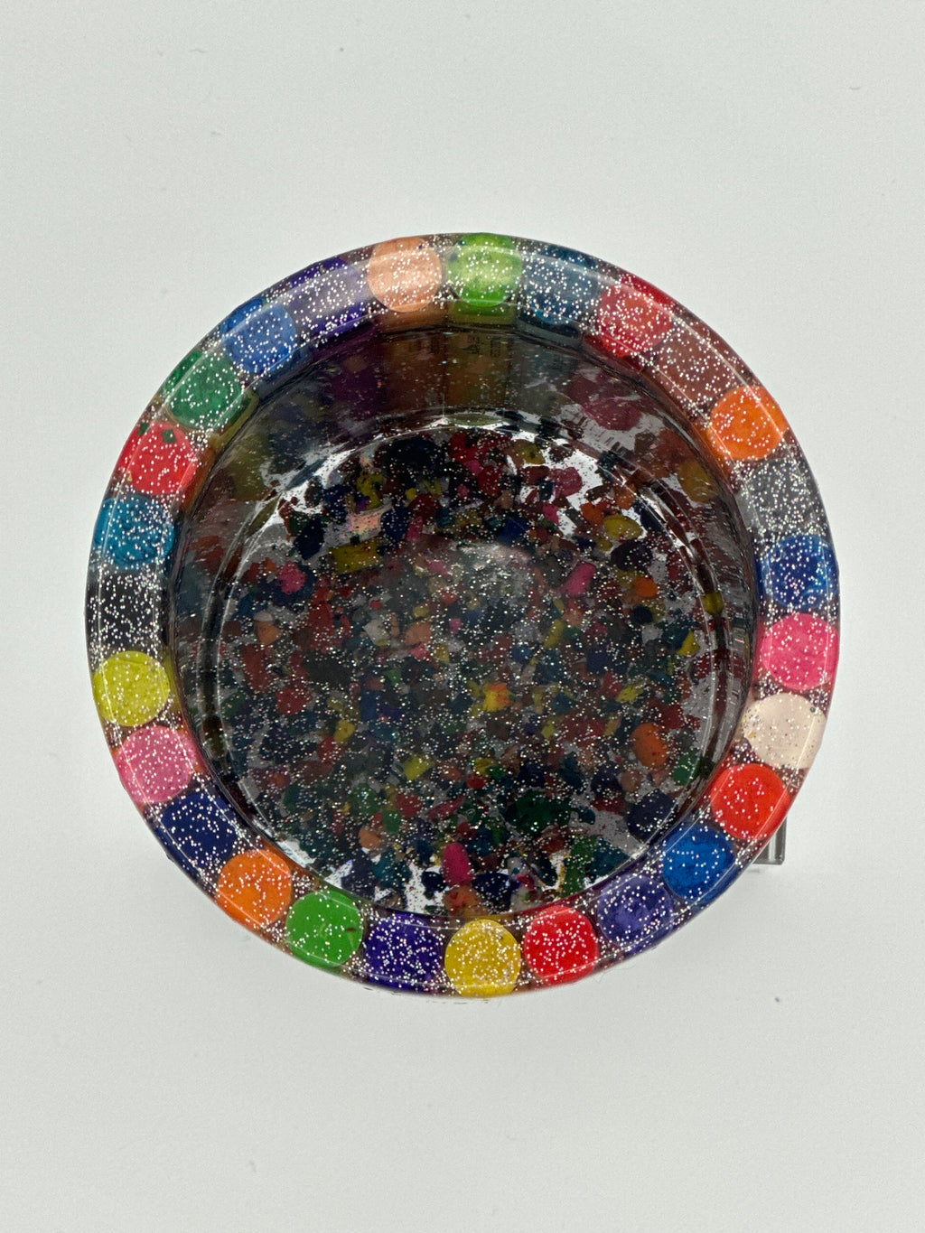 Crayon holder/multicolored/ fine Glitter /weight 7.1 ounces/item 76