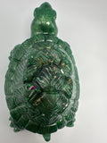 Ground turtle /5.5 inches  /green with glitter item 20