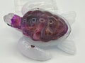 Sea turtle small 5 inches long/color mauve smoke / fish head/Seascape/weight 6.2ounces / item 321