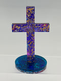 Cross 5.25 inches / blue / purple / pink / Item 174