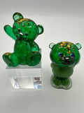 Bear Friends, set of 2 / Green glitter