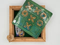 Tic Tac Toe with storage / Green -gold Fleck / item 274