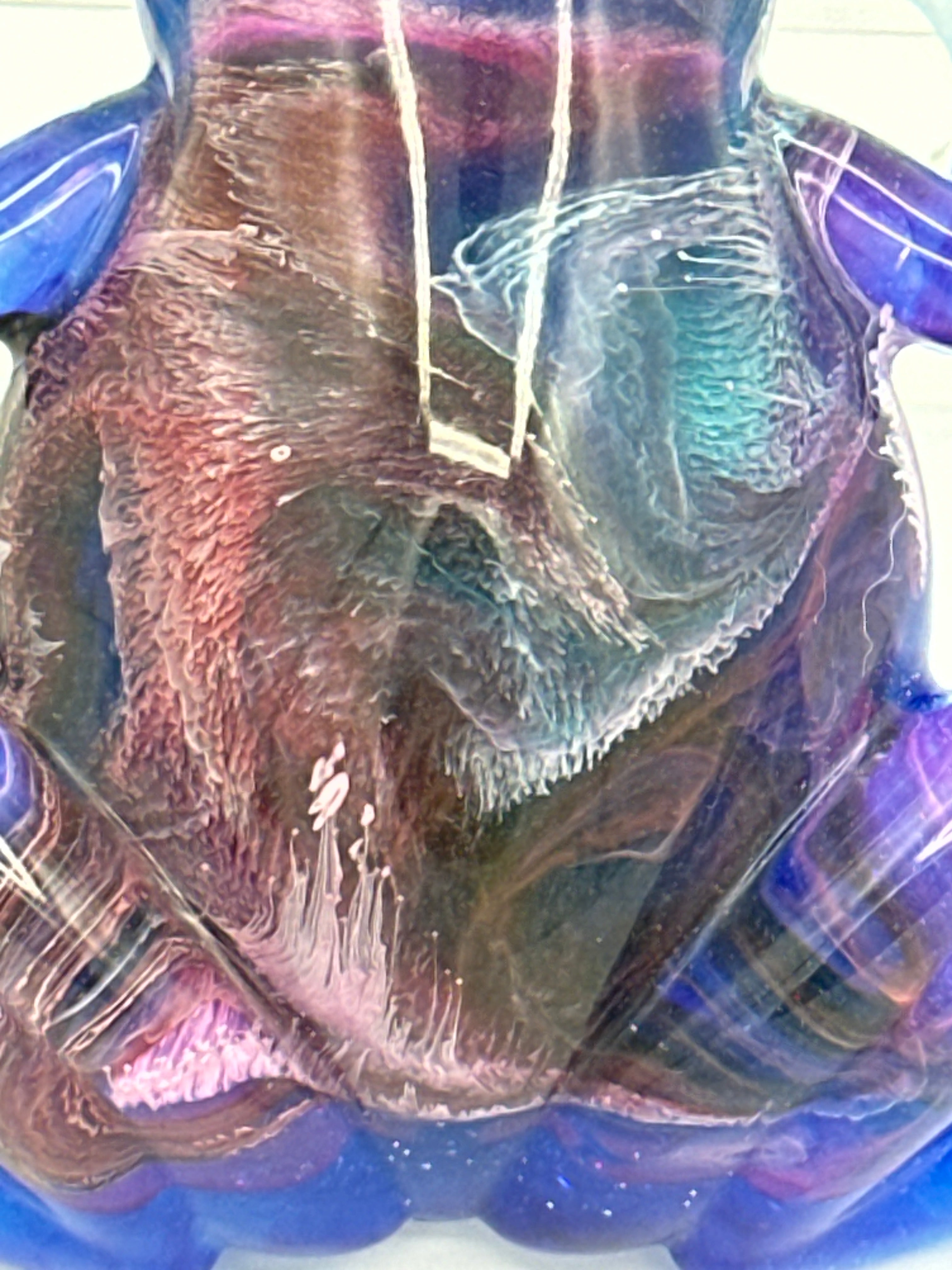 Frog Fancy /royal blue/smoke/hand painted eyes /item 314