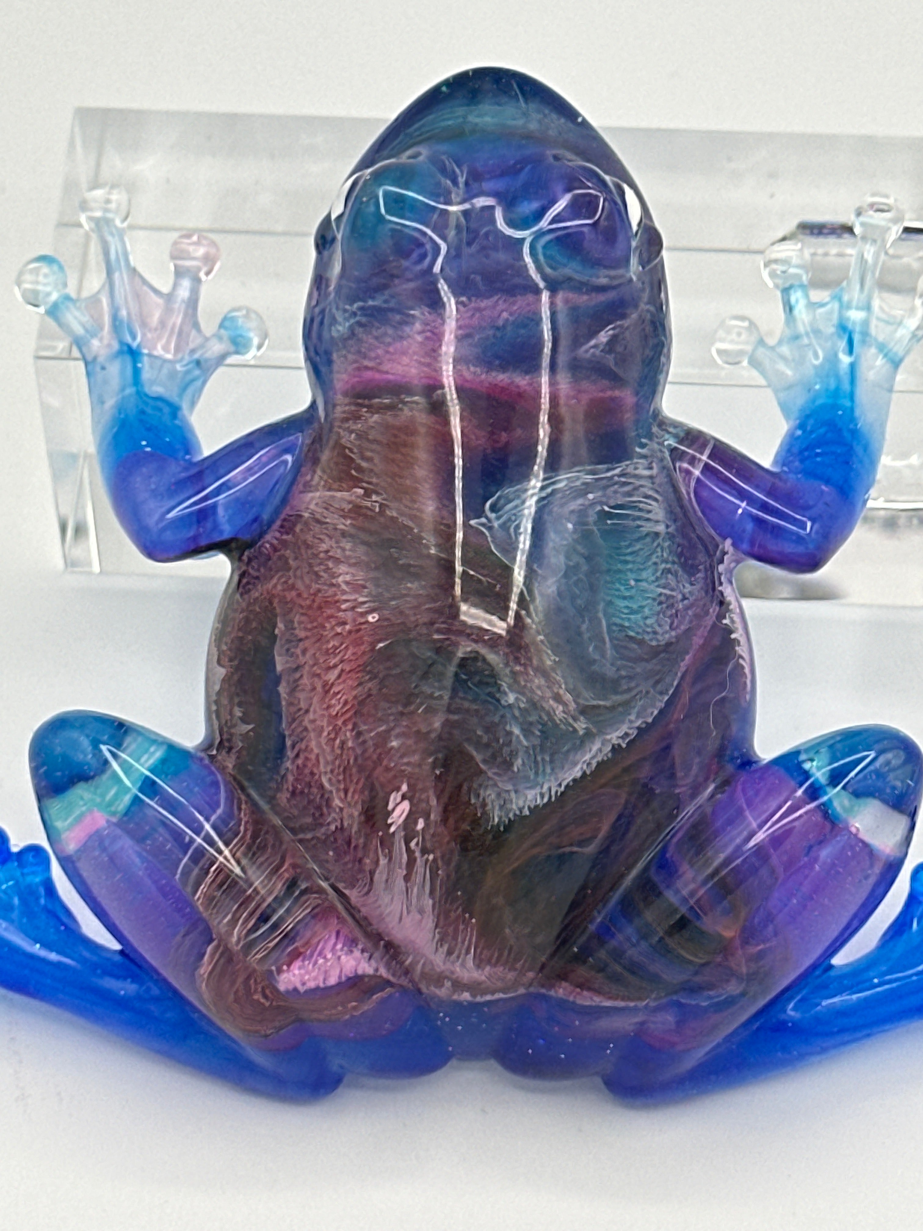 Frog Fancy /royal blue/smoke/hand painted eyes /item 314