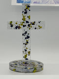 Cross 5.25 inches tall / yellow / navy / Item 132