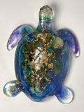 Sea Turtle /6 inch / blue / purple / green / rock / gold fleck/ Item 8