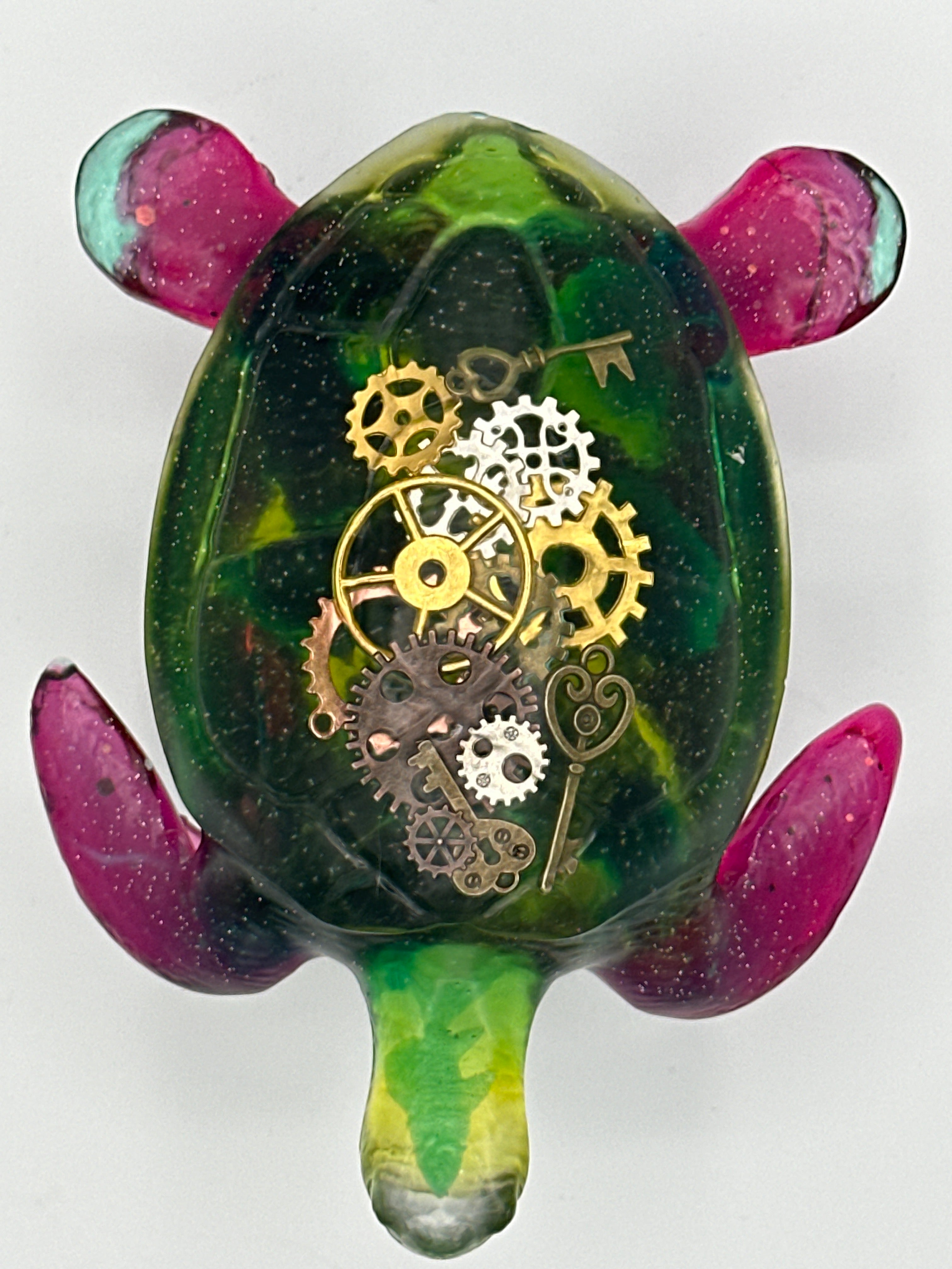 Sea Turtle/ Green / Magenta/ Gears / Fish head / Item 353