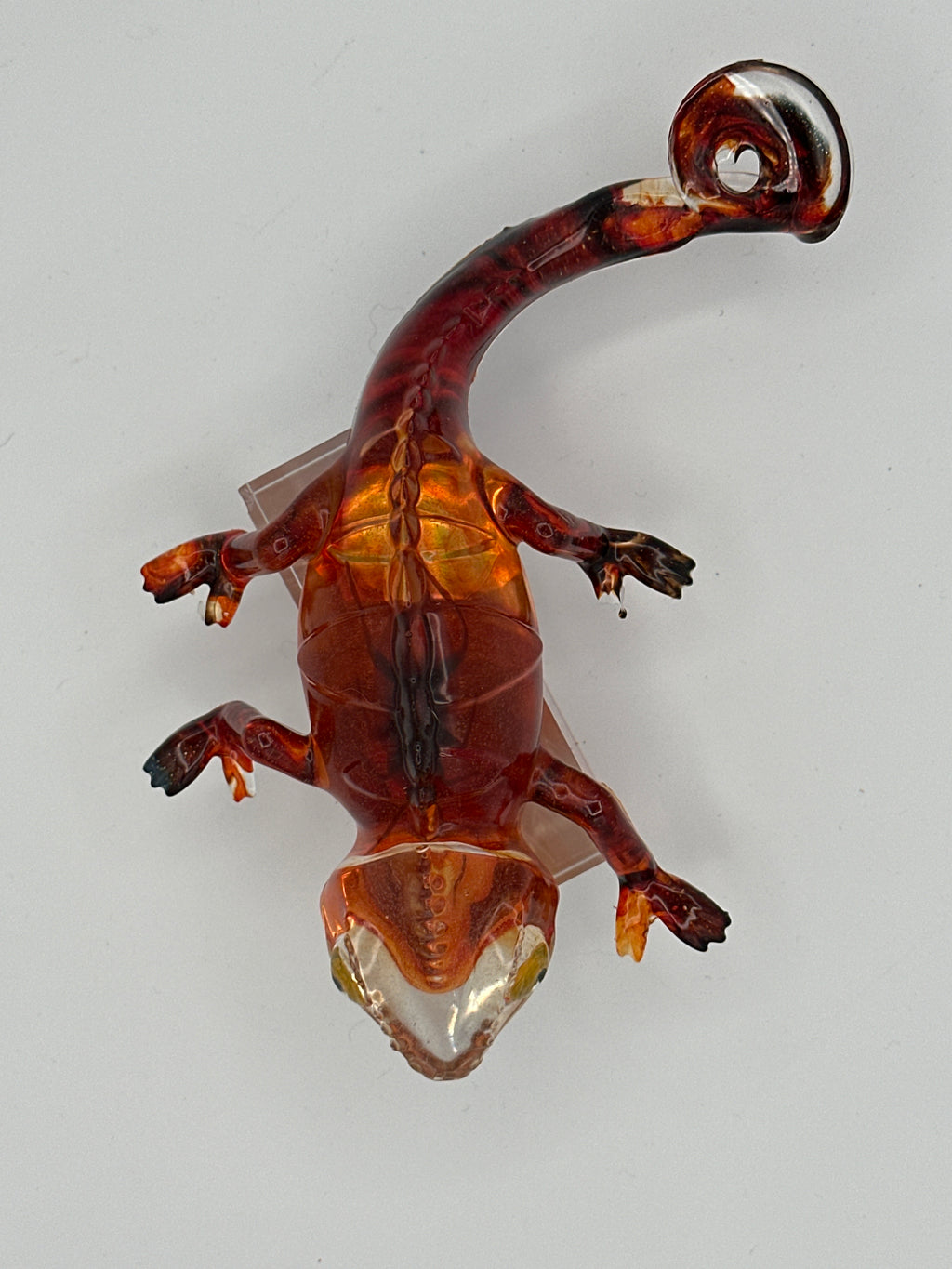 Gecko / brown/Hand painted eyes