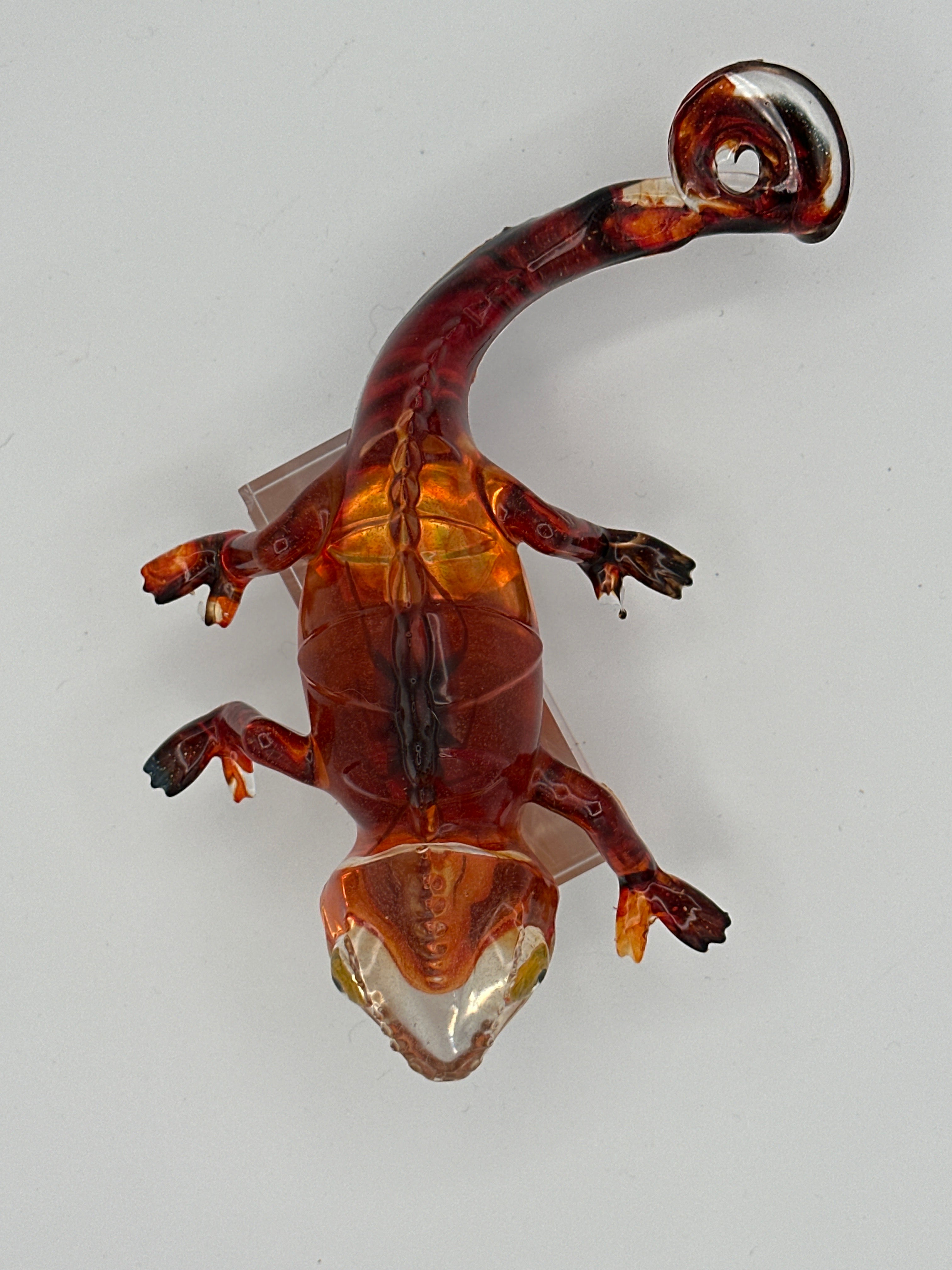 Gecko / brown/Hand painted eyes