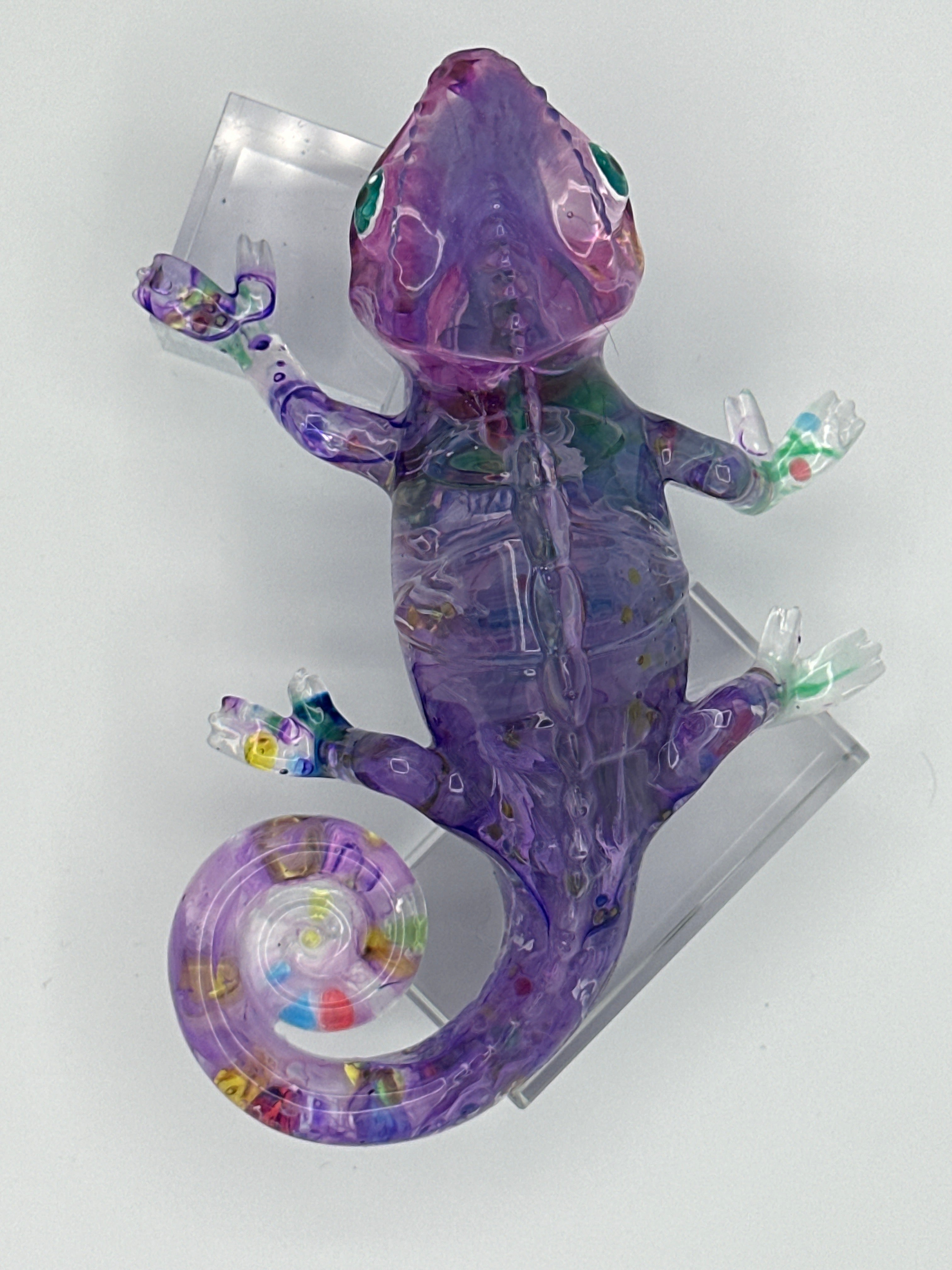 Gecko / purple smoke multicolor with jewels/wait 6.9 ounces item 193