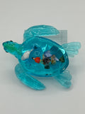 Sea turtle small 5 inches long/color aqua/fish head/Seascape/weight 5.7 ounces item 244