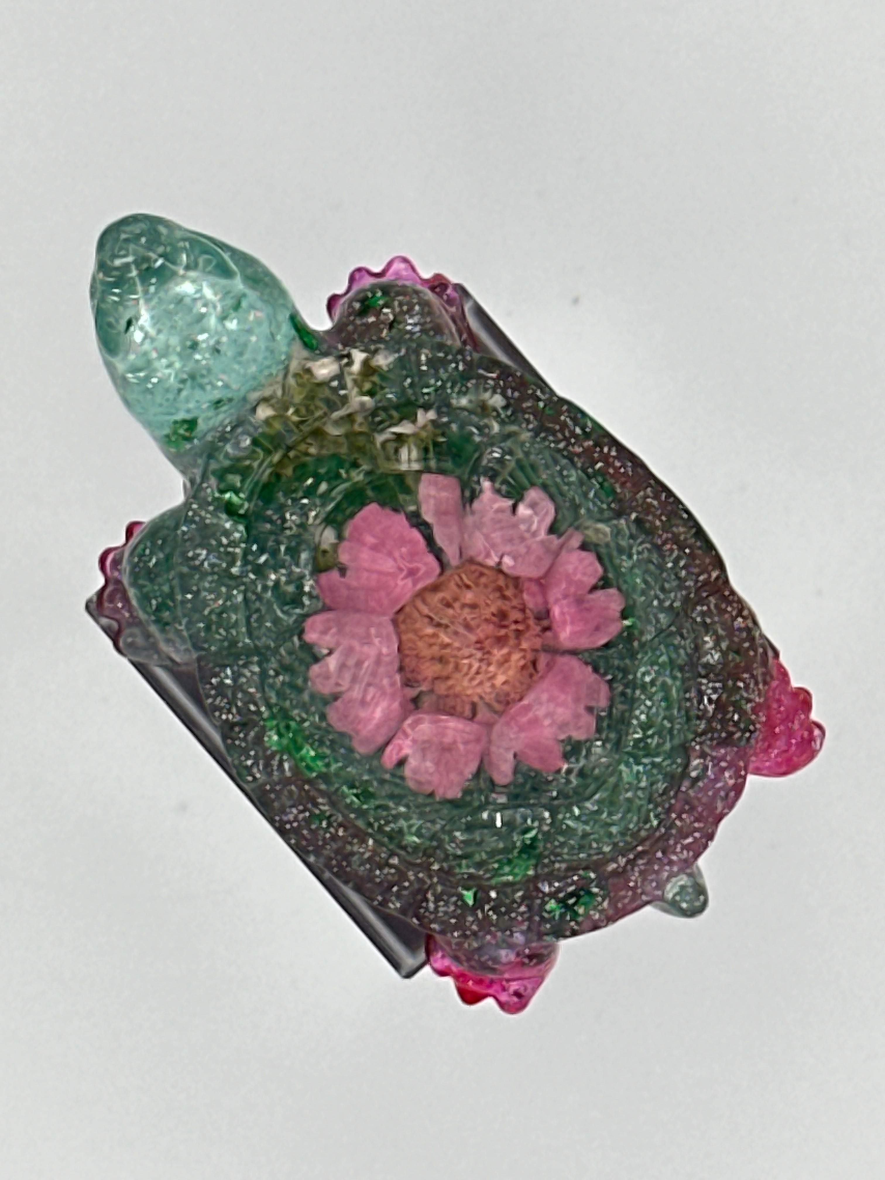 Turtle / 2.75 " /green /   floral / Weight 1.2 oz / Item 25