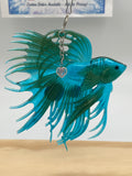 Beta fish mobile/6 inch /aquamarine and green /item 124