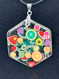 Pendant / 1.5 inch / glitter / fruit

item 18