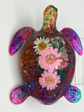 Sea turtle medium 6 inches long/color pink and blue/ glitter/ weight ounces /item 6
