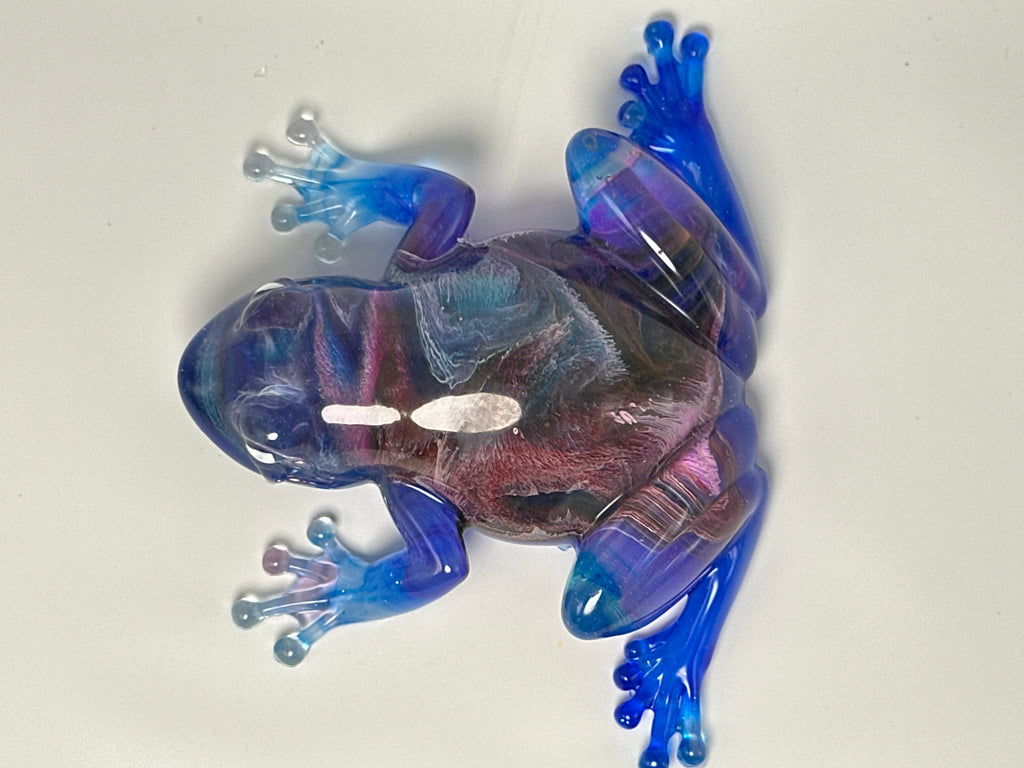 Frog Fancy white/ blue/purple / painted eyes. Item 326