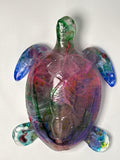 Sea Turtle/6 inch /smoke design  blue / pink/ jewels. Item 191