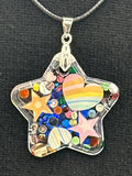 Pendant / 1.5 inch / glitter/ hearts and stars
item 16