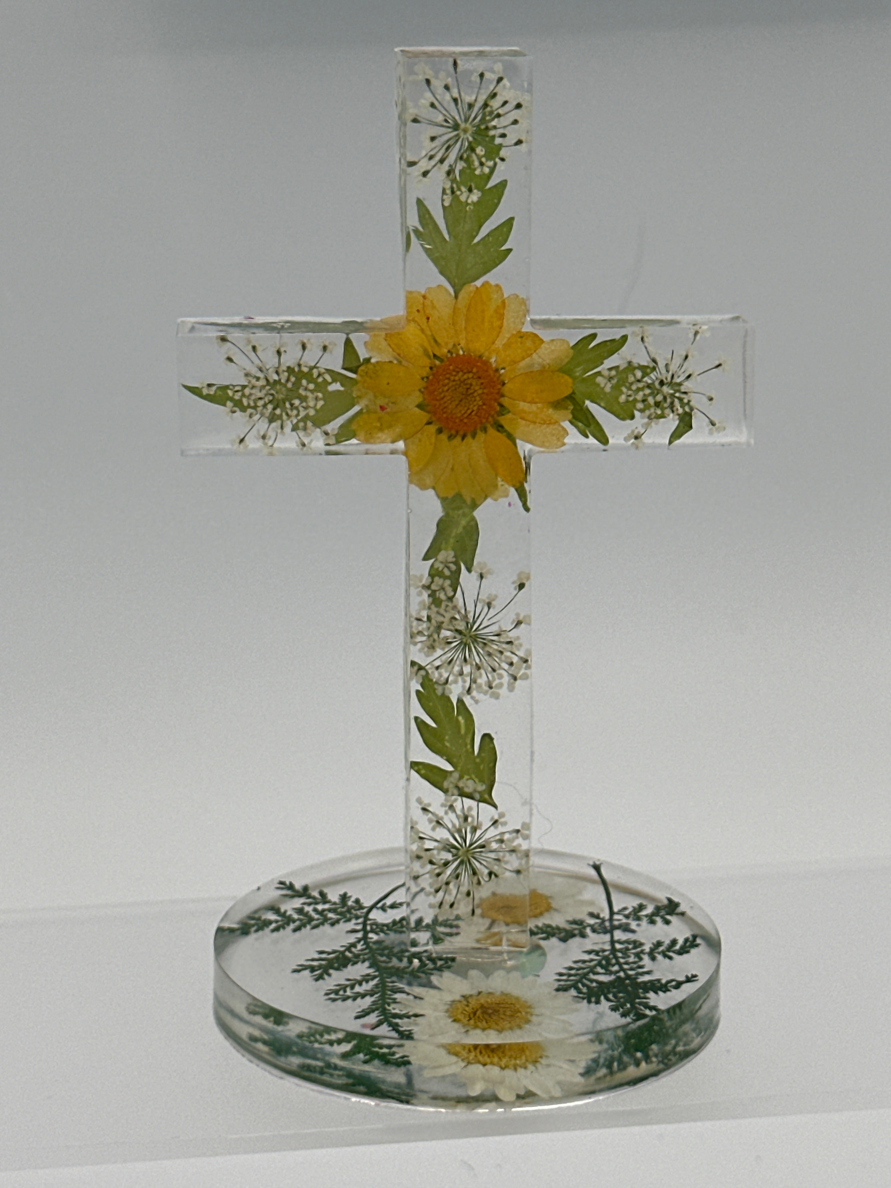 Cross 5.25 inches tall / floral / Item 171