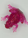 Fancy frog/hot pink/glitter/faux diamond eyes/item 285 blue