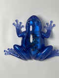 Frog Fancy blue with crystals in its back. Item 57