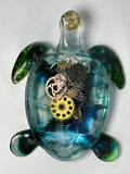 Sea Turtle green /6 Inch /gold/gears item 190