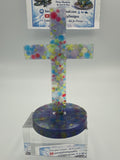 Cross/5 1/4 inches tall/purple/jewels/item 133