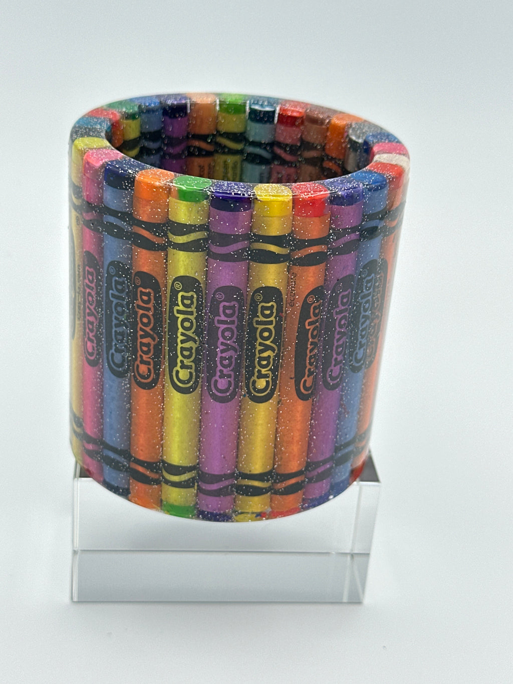Crayon holder/multicolored/ fine Glitter /weight 7.1 ounces/item 76