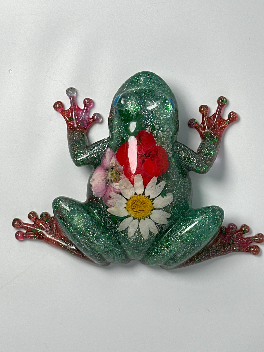 Green Floral / painted eyes. Item 63