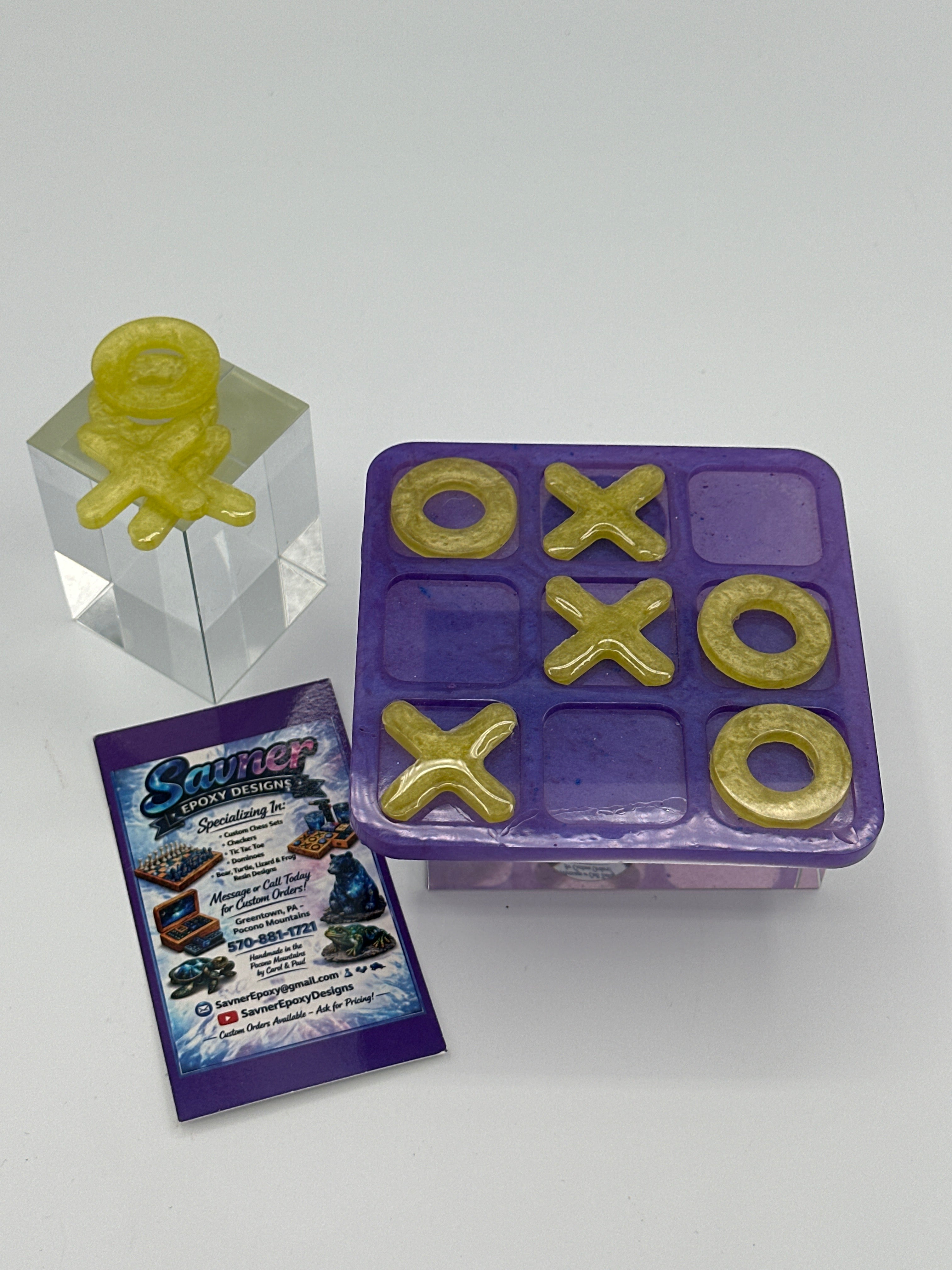 Tic Tac Toe/3.5 inch Tiny / Purple and Yellow / Weight 2.0 / Item 158