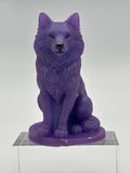 Wolf sitting/Height 4”purple/item 316