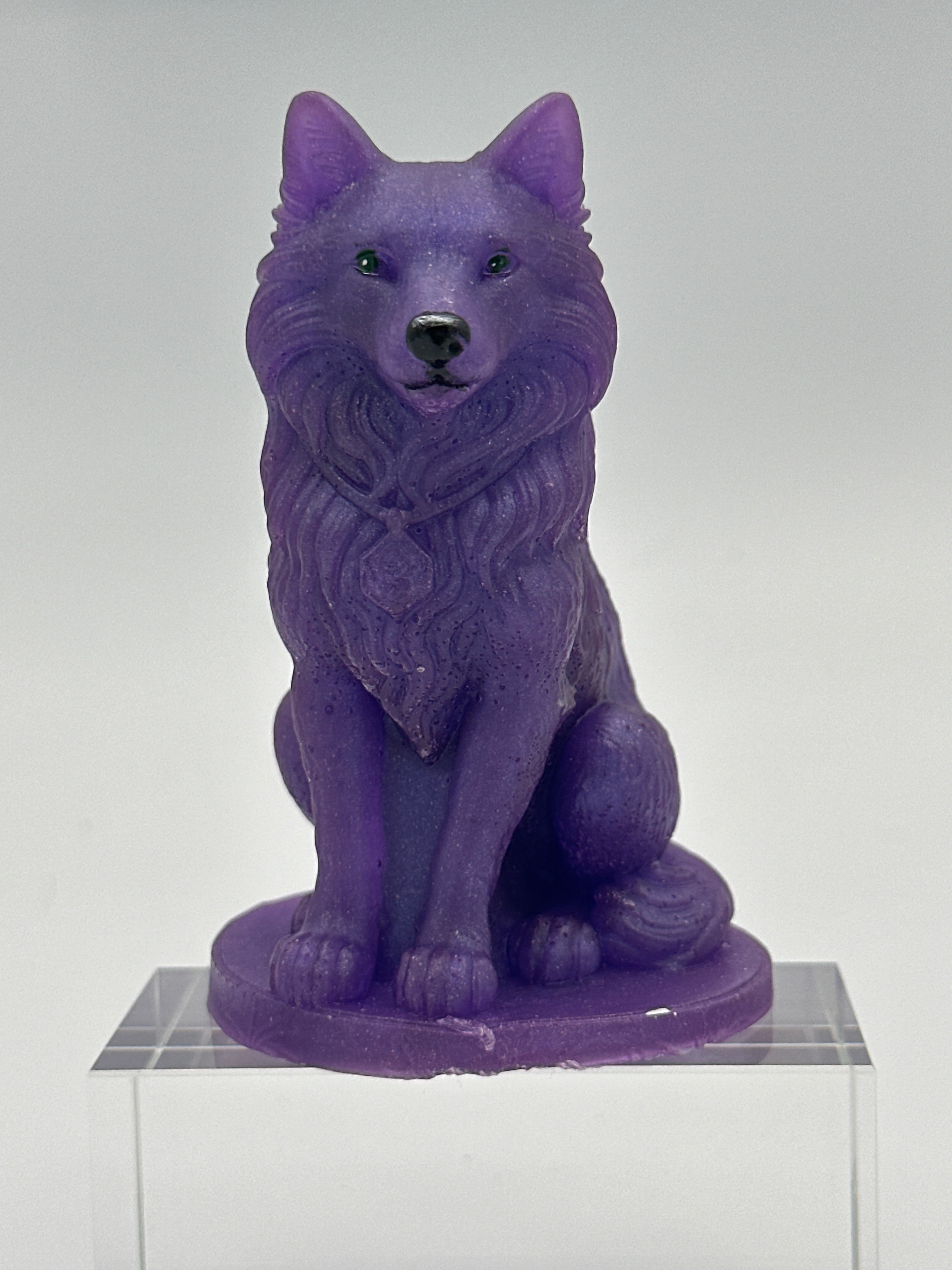 Wolf sitting/Height 4”purple/item 316