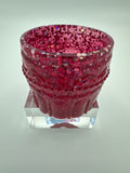 Small decorative  cup /red/chunky glitter silver/weighs 4.0 ounces item 1