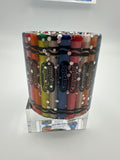 Crayon holder /multicolor crayons embedded/silver chunky glitter/weight 7.2 ounces/item 78 ￼