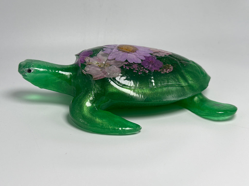 Sea turtle / 6 inch /Green/floral Item 7