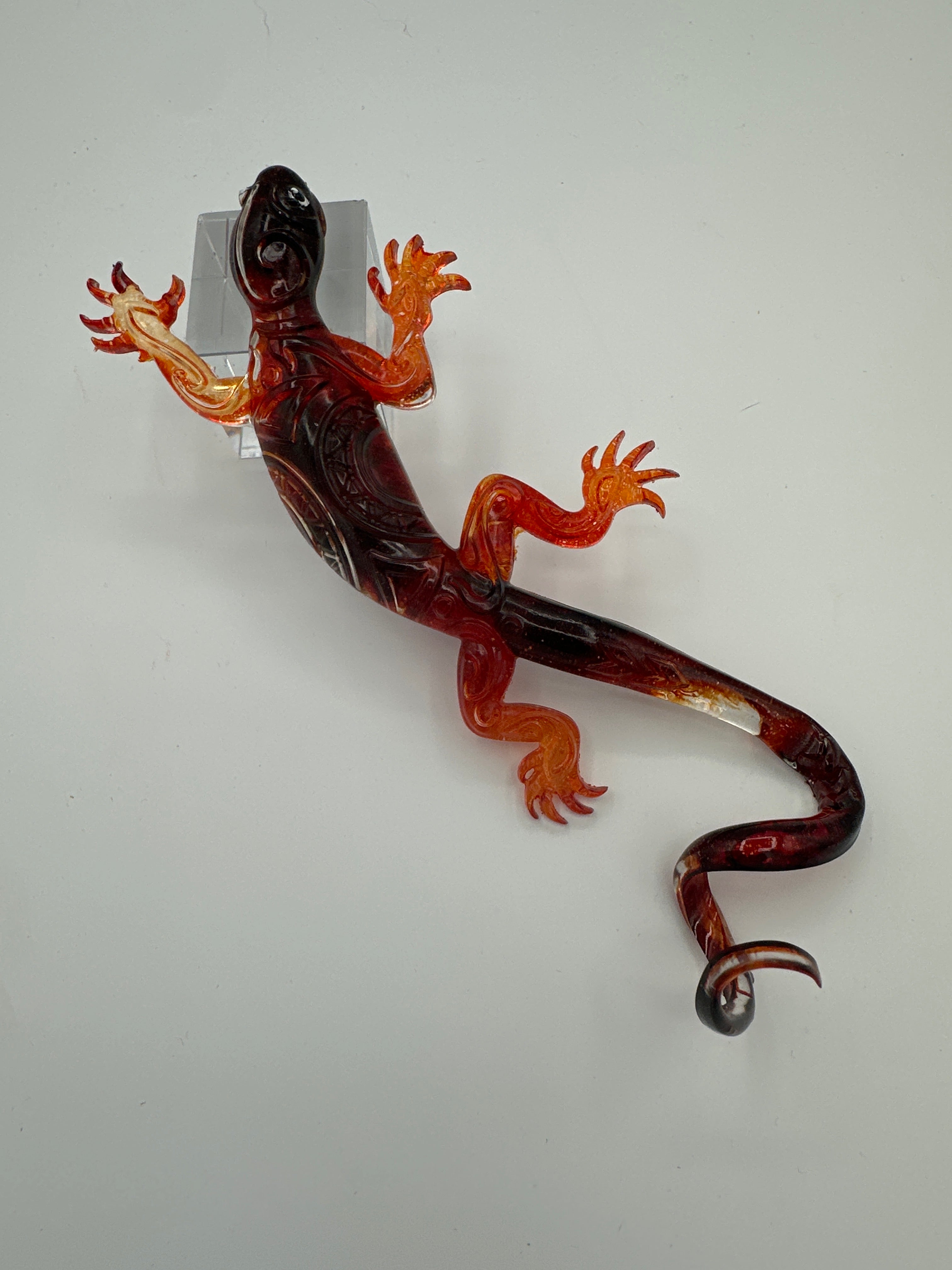 Lizard Brown And Orange with Curly Tail